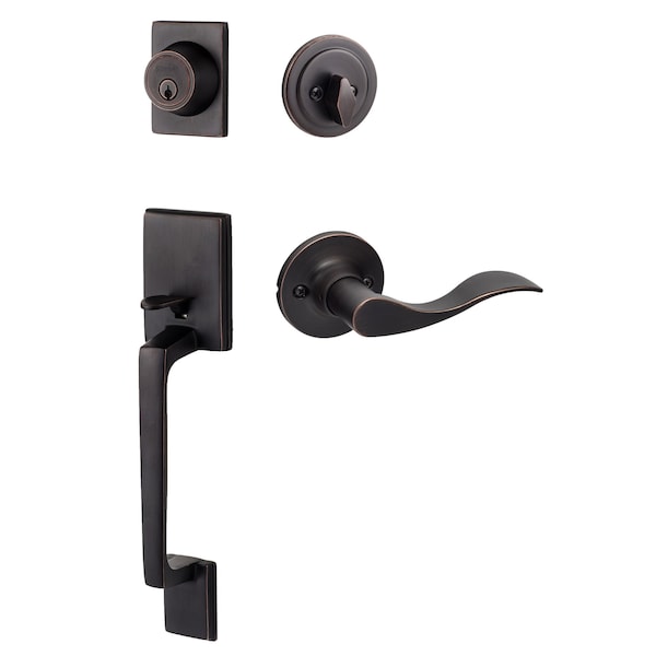 Sure-Loc Hardware Sure-Loc Hardware Coronado Handleset with Round Thumb Turn, Snowbird Handleset Trim, Vintage Bronze, Right Hand CN507-R-SB RH 11P - main